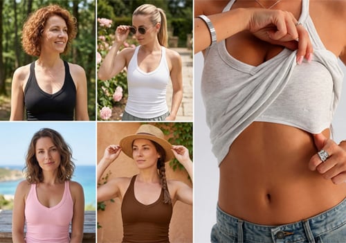 Built-In Bra Ribbed Tank Top guide image 1