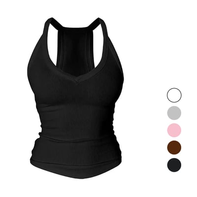 Built-In Bra Ribbed Tank Top guide image 1